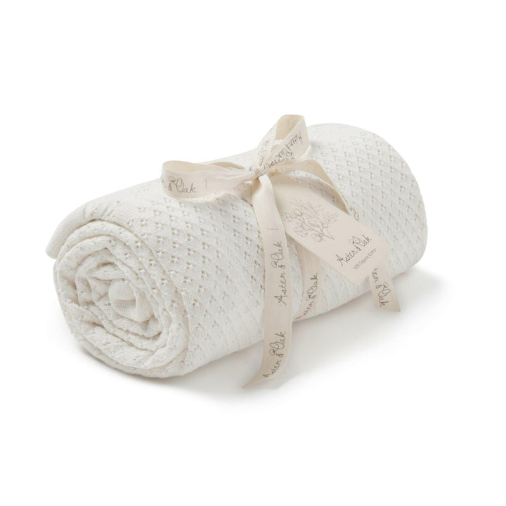 Cream Knit Heirloom Blanket