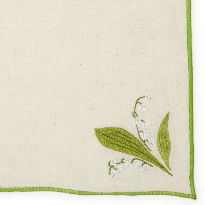 Lily of the Valley Embroidered Napkin  Set