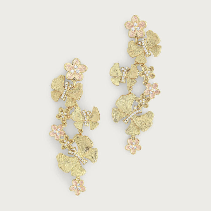 Butterfly with Flowers Dangle Earrings | Anabel Aram