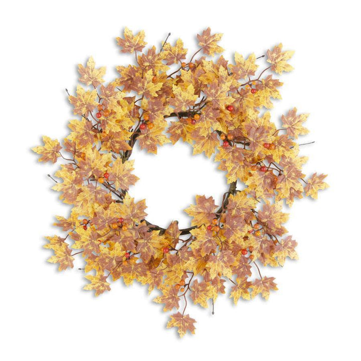 Yellow & Brown Maple Leaves Wreath