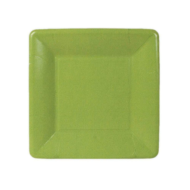 Grosgrain Moss Green Square Paper Salad & Dessert Plates