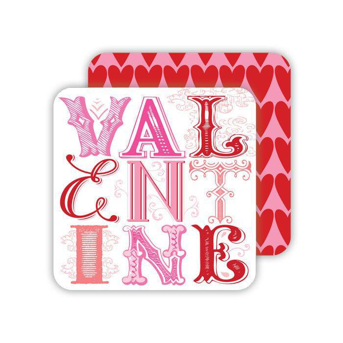 Valentine & Repeating Hearts Paper Coasters