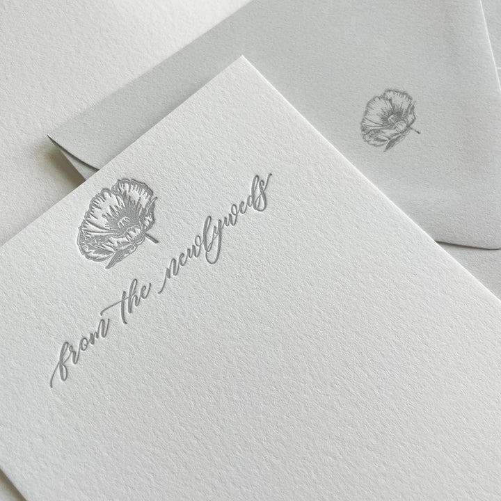 From the Newlyweds Letterpress Flat Note Card Box Set