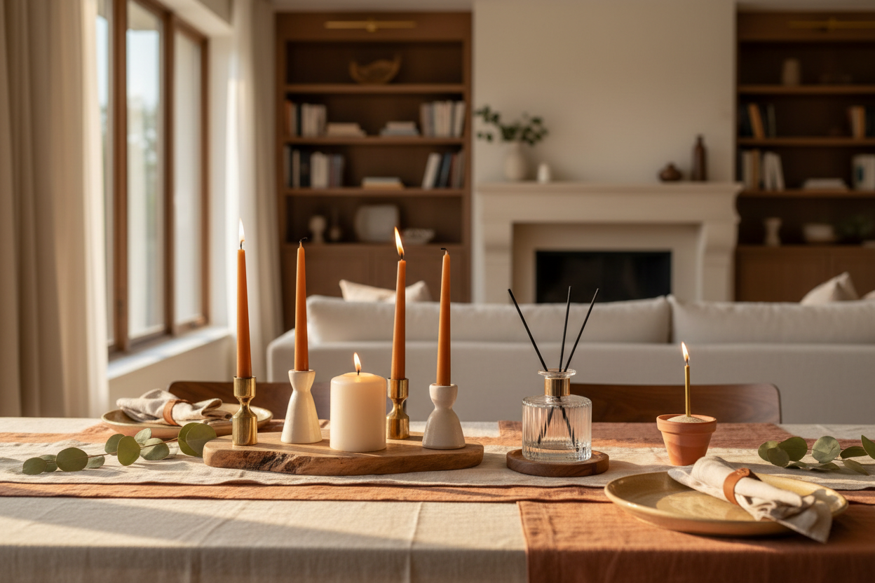 Candle and fragrance collection scene