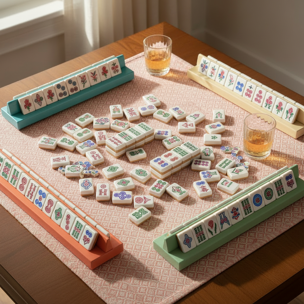 Colorful American Mahjong game in progress