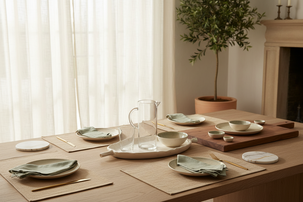 Elegant table top collection scene