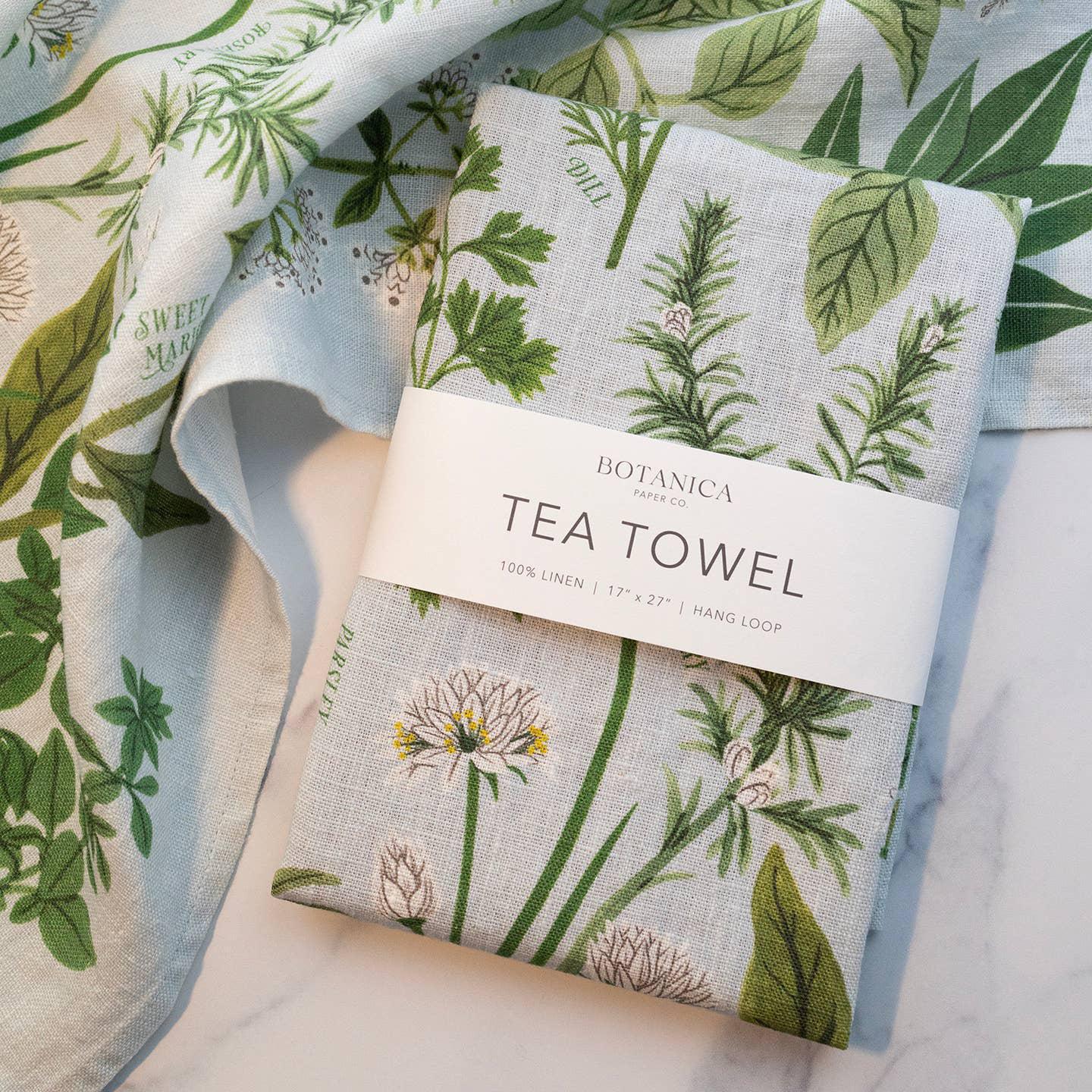Herb Garden Linen Tea Towel