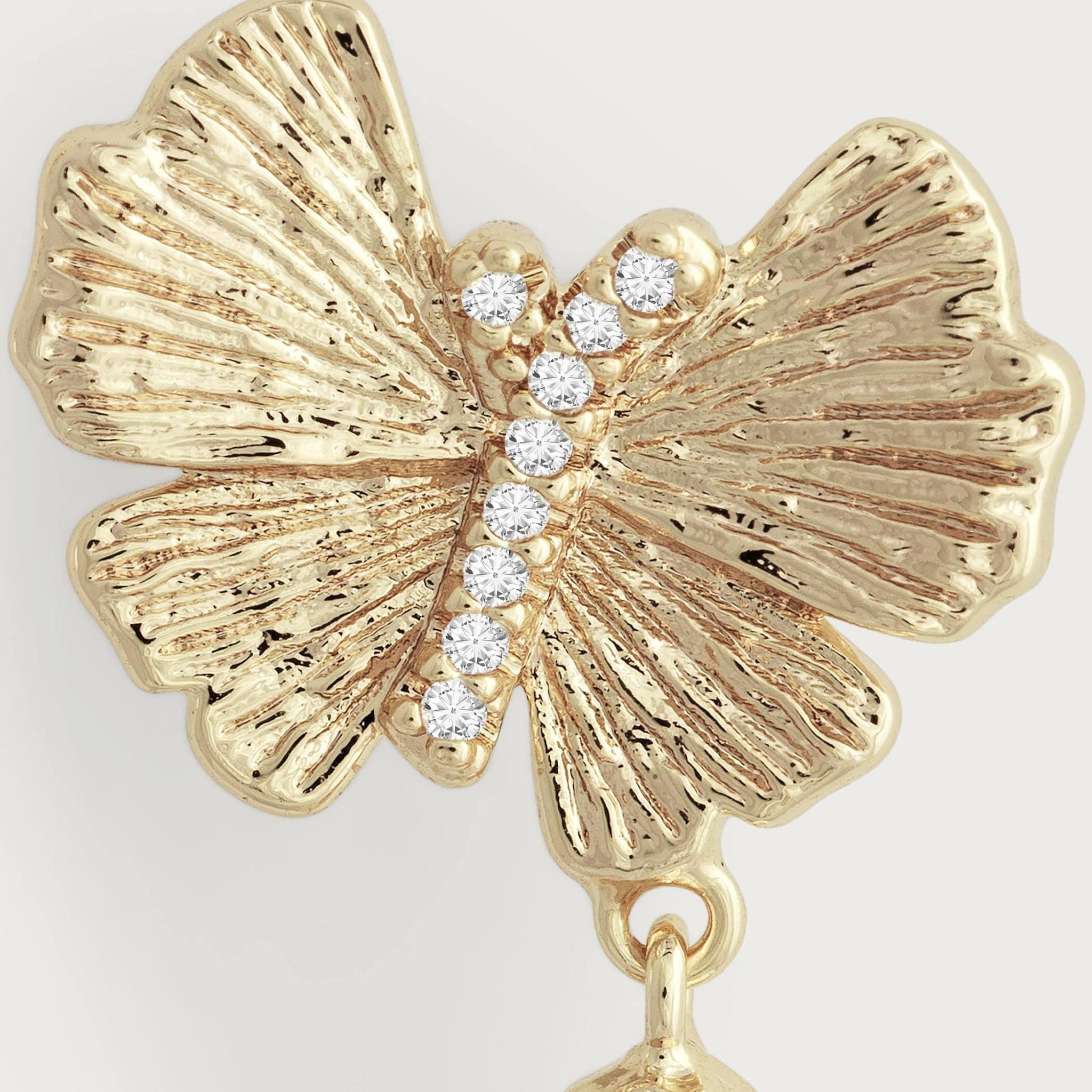 Butterfly with Pearl Drop Earrings | Anabel Aram