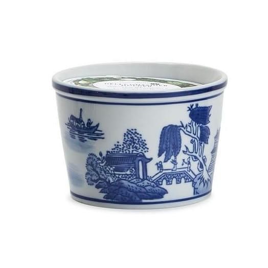 Chinoiserie Blue & White Hand Painted Tall Dish