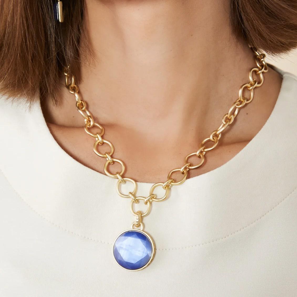 Naia Chunky Optic Blue Necklace