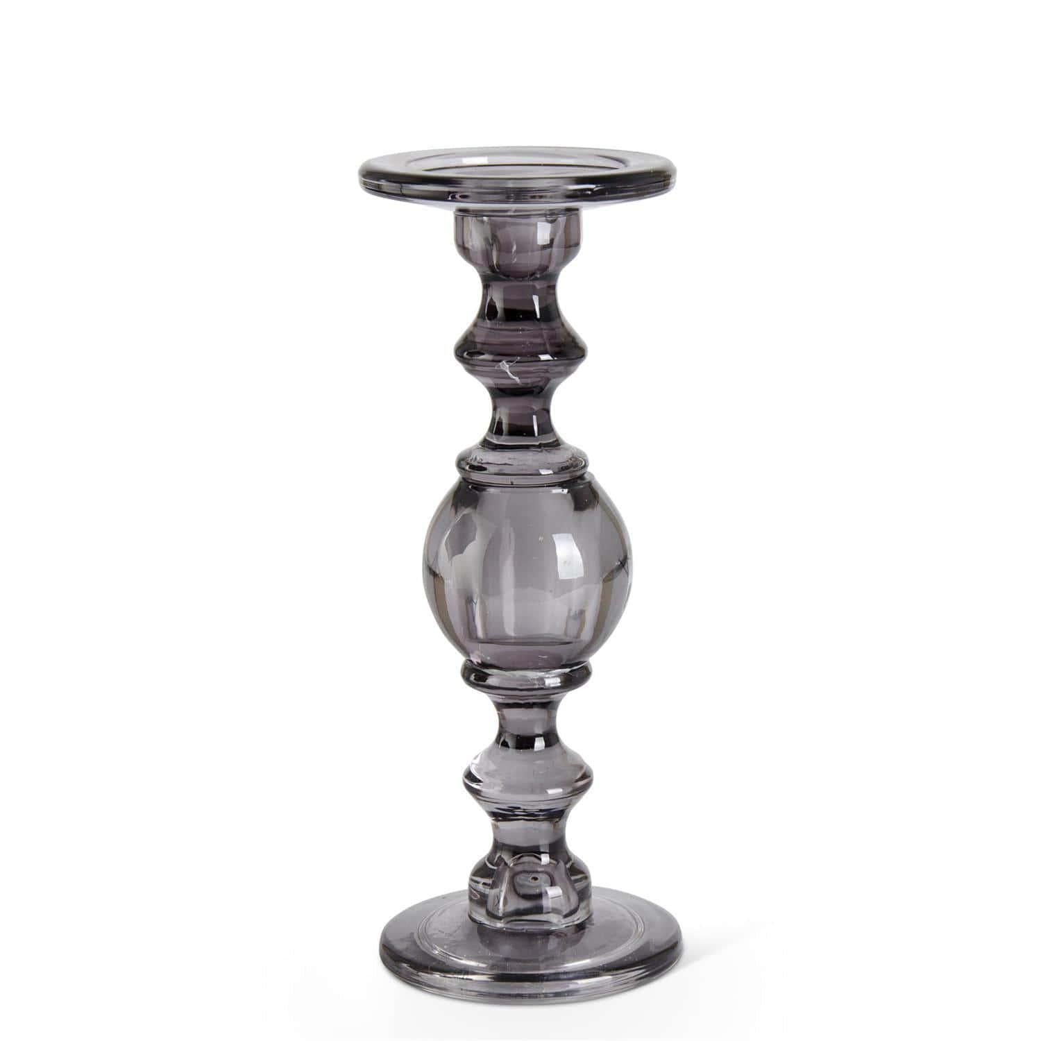 Gray Glass Taper - Pillar Candleholders