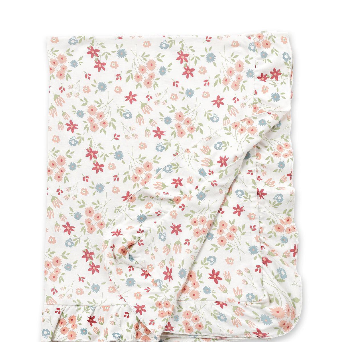 Prairie Petals Bamboo Stroller Blanket