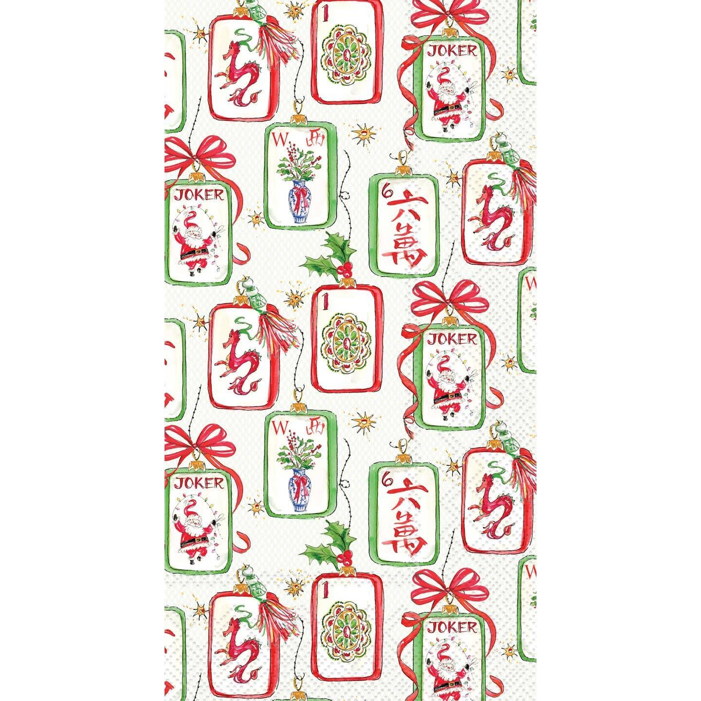 Mahjong and Santa Paper Guest Towel Napkins