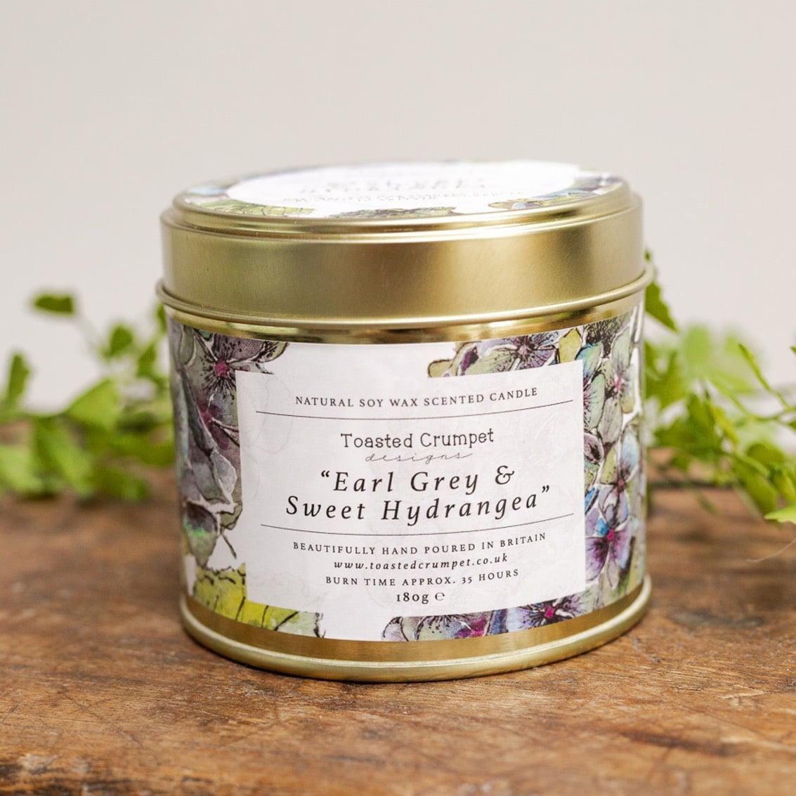 Earl Grey & Sweet Hydrangea Candle Tin