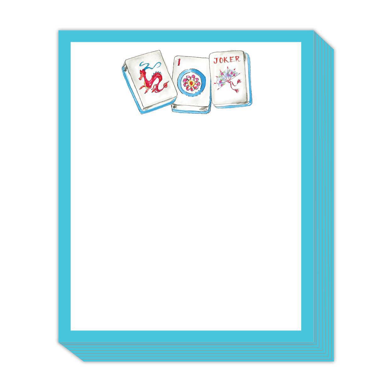 Mahjong Tiles Blue Stack Pad