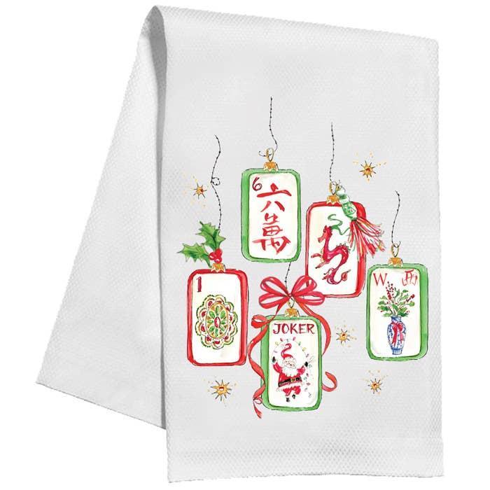 Mahjong Tile Ornaments Tea Towel