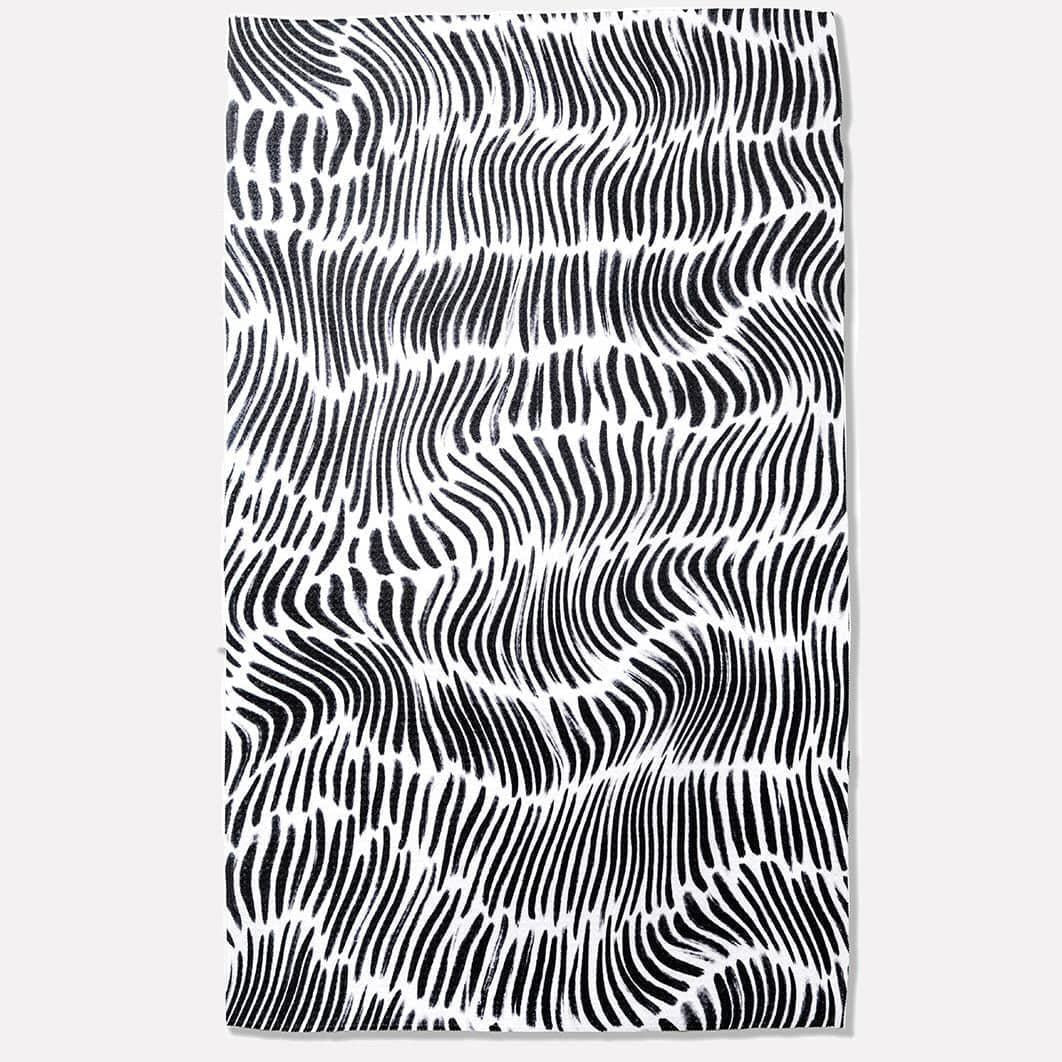 Black Abstract Tea Towel