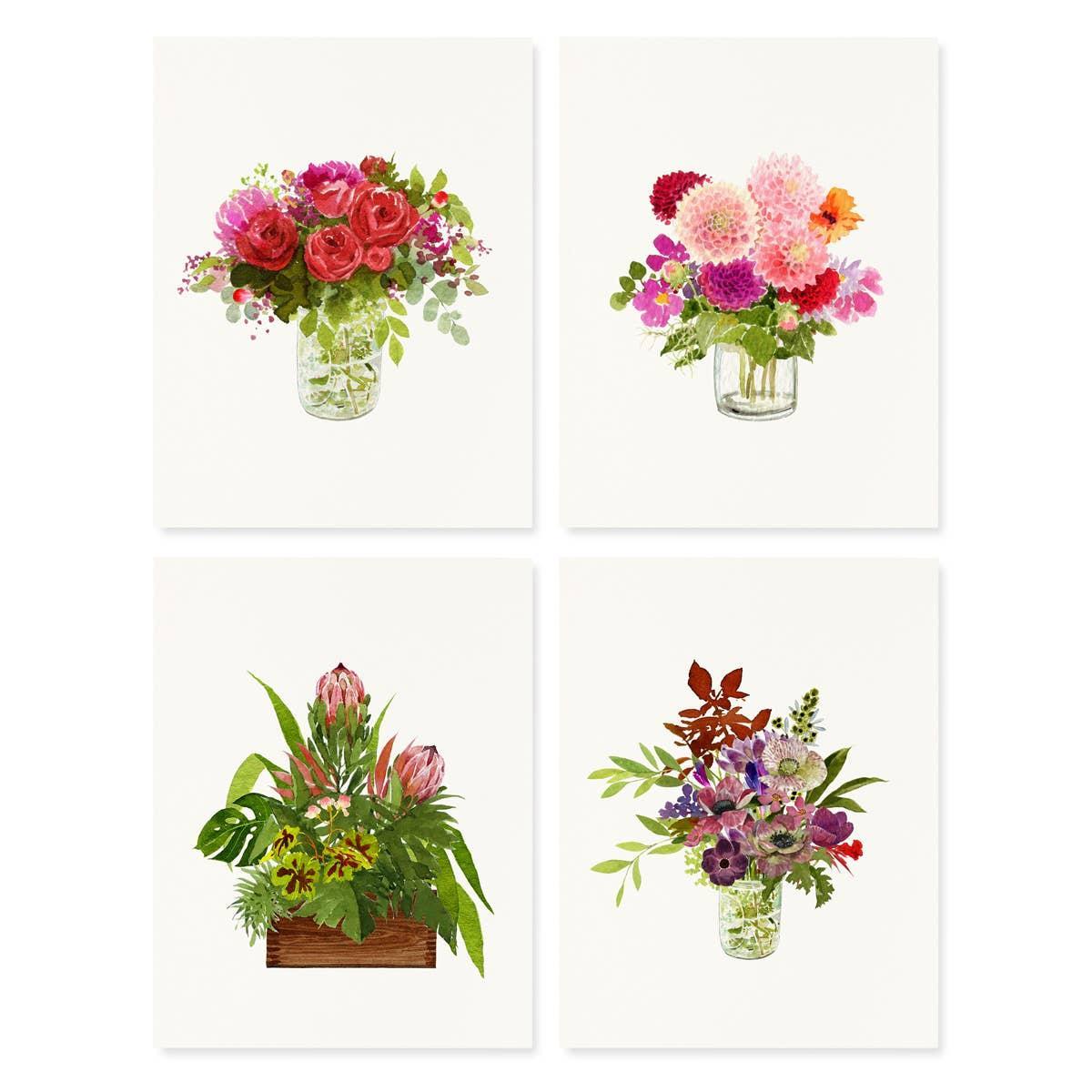 Plum Bouquets Boxed Note Cards