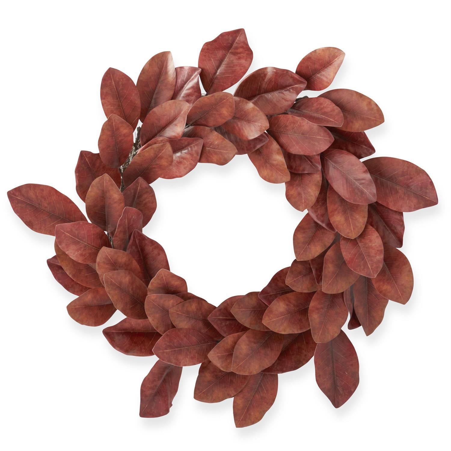 Orange Magnolia Leaf Wreath
