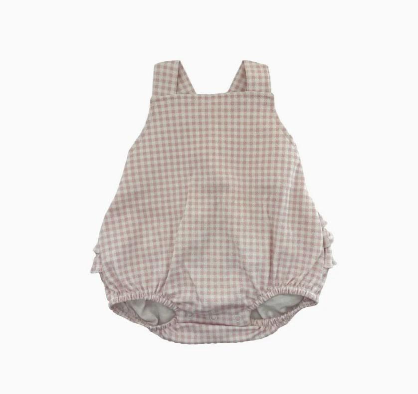 Pink Gingham Romper