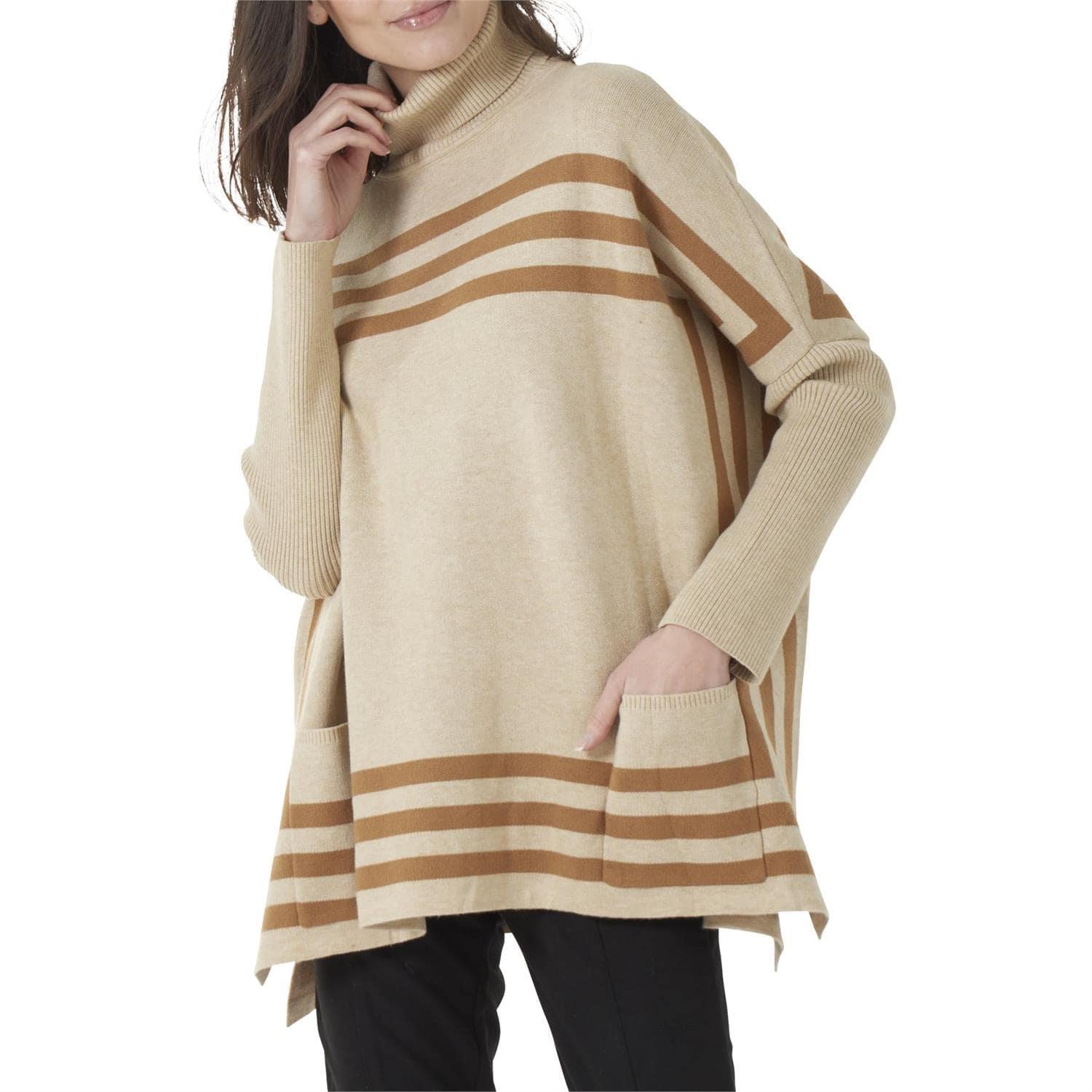 Ivory & Tan Stripe Sweater