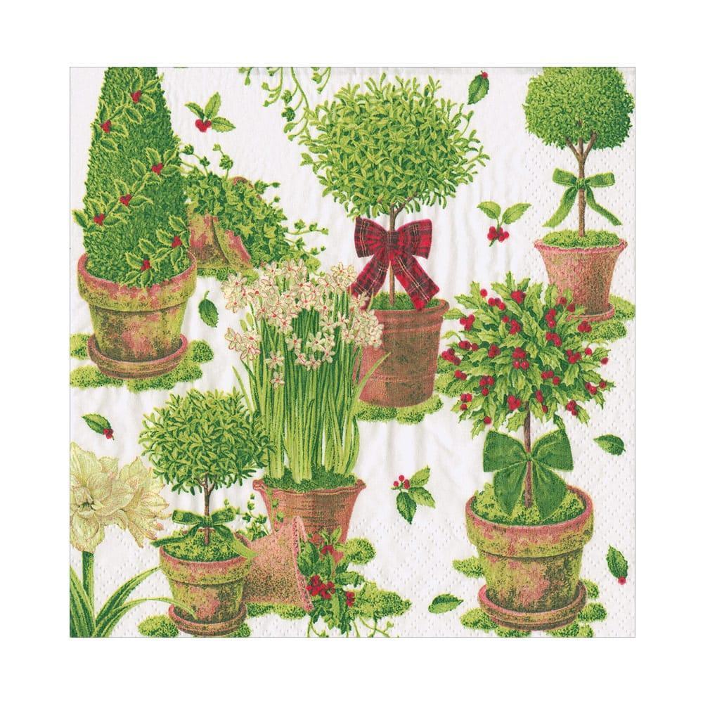 Winter Topiaries Paper Luncheon Napkin