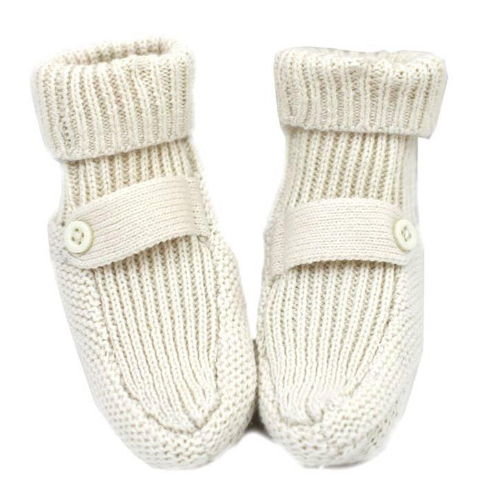Milan Sweater Knit Cream Baby Booties