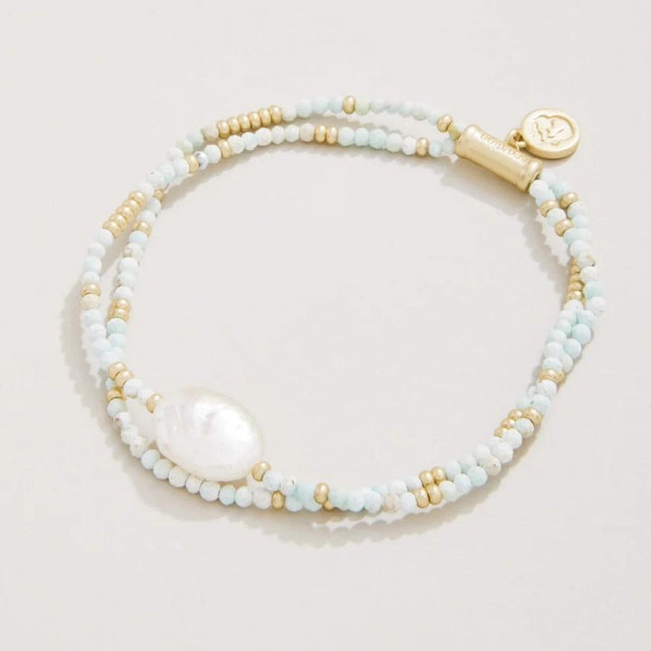 Harmony Light Turquoise & Pearl Stretch Bracelet