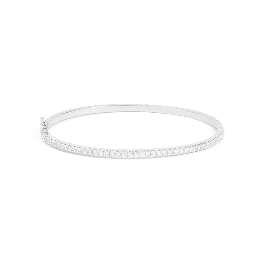 Pavé Slim Silver Bangle