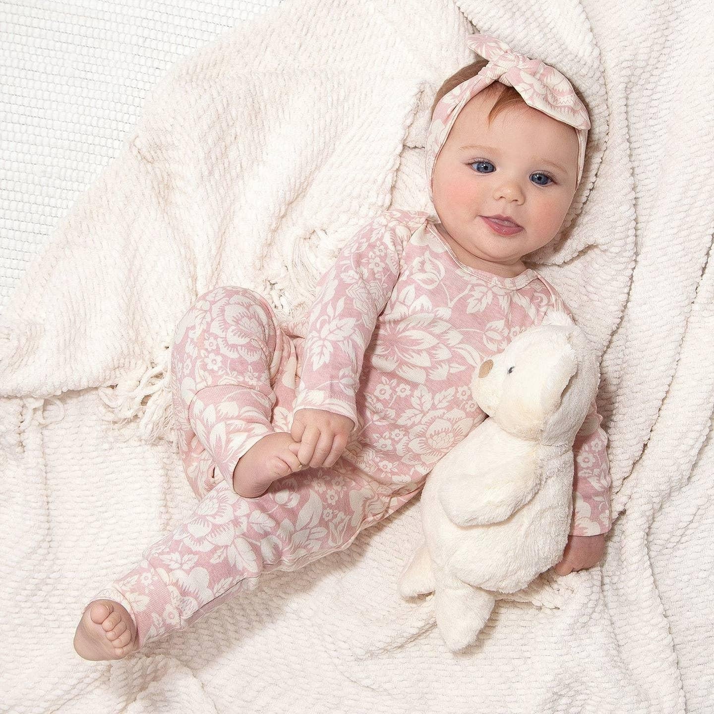 Pretty in Pink Vintage Floral Baby Romper