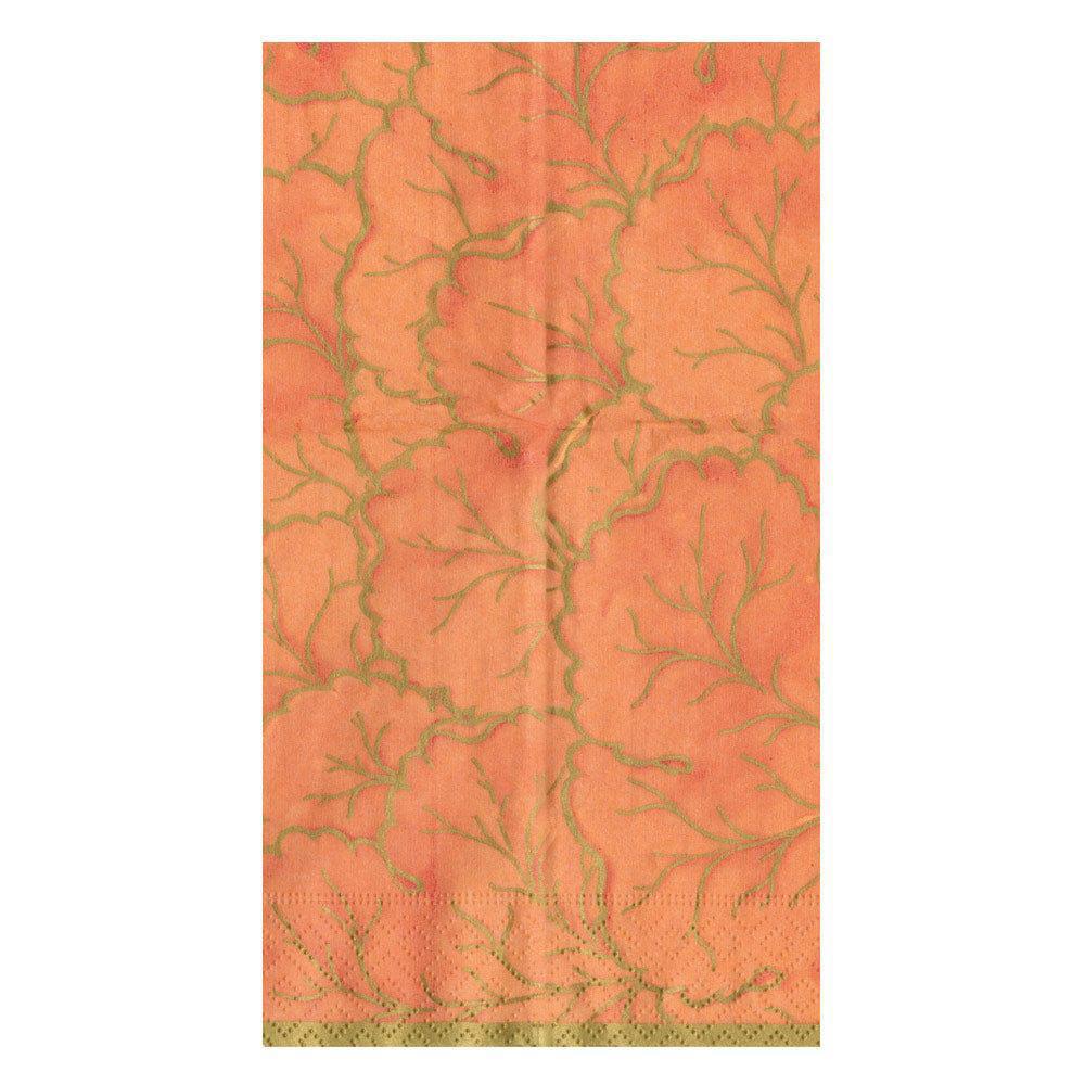 Gilded Majolica Coral Guest Towel Napkins