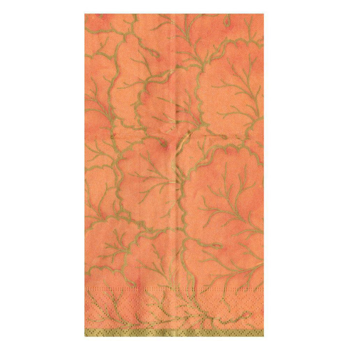 Gilded Majolica Coral Guest Towel Napkins