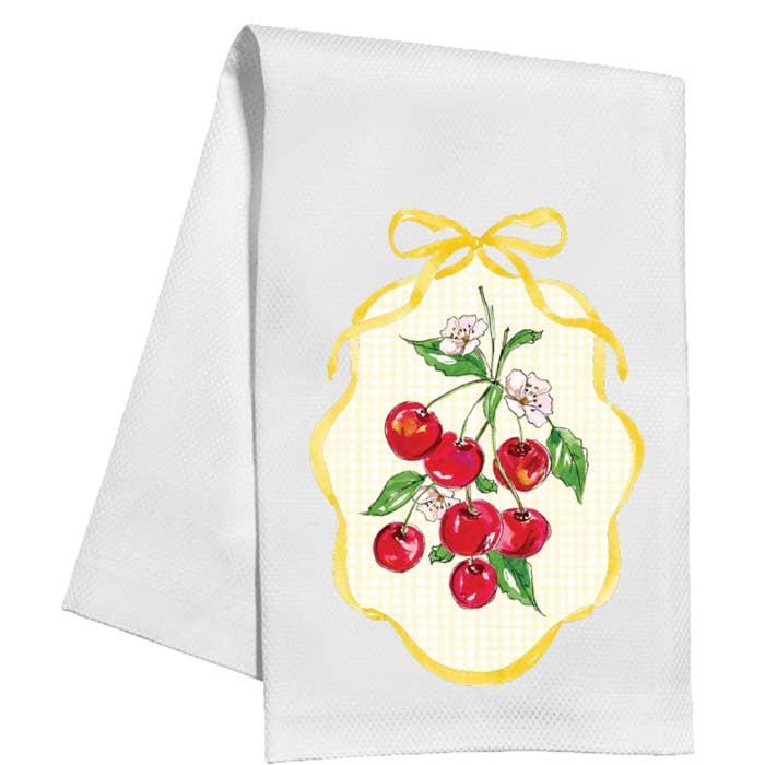 Cherries with Bow Tea Towel