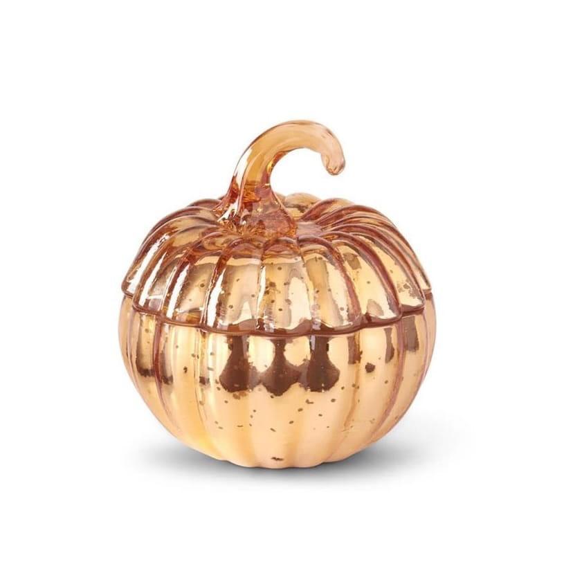 Orange Mercury Glass Pumpkin Candle