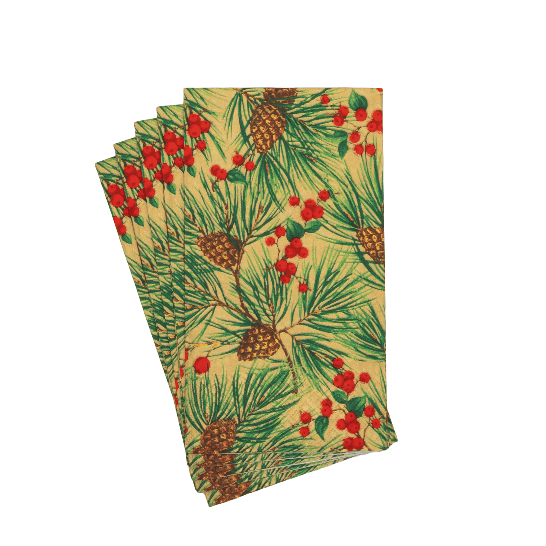 Evergreen and Berries Paper Guest Towel Napkins