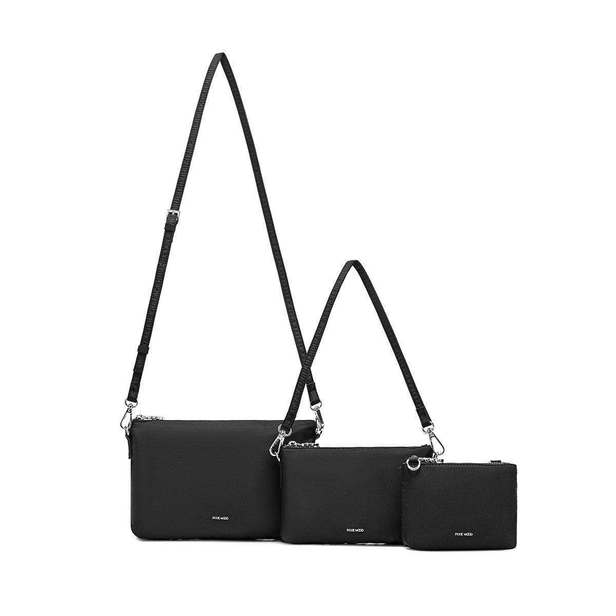 Drea Nylon Pouch Set | Black