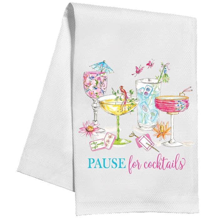 Pause For Cocktails TeaTowel