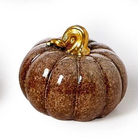 Gold Stem Mini Ceramic Pumpkins