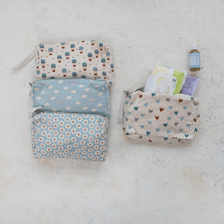 Cotton Diaper/Wipe Travel Pouch