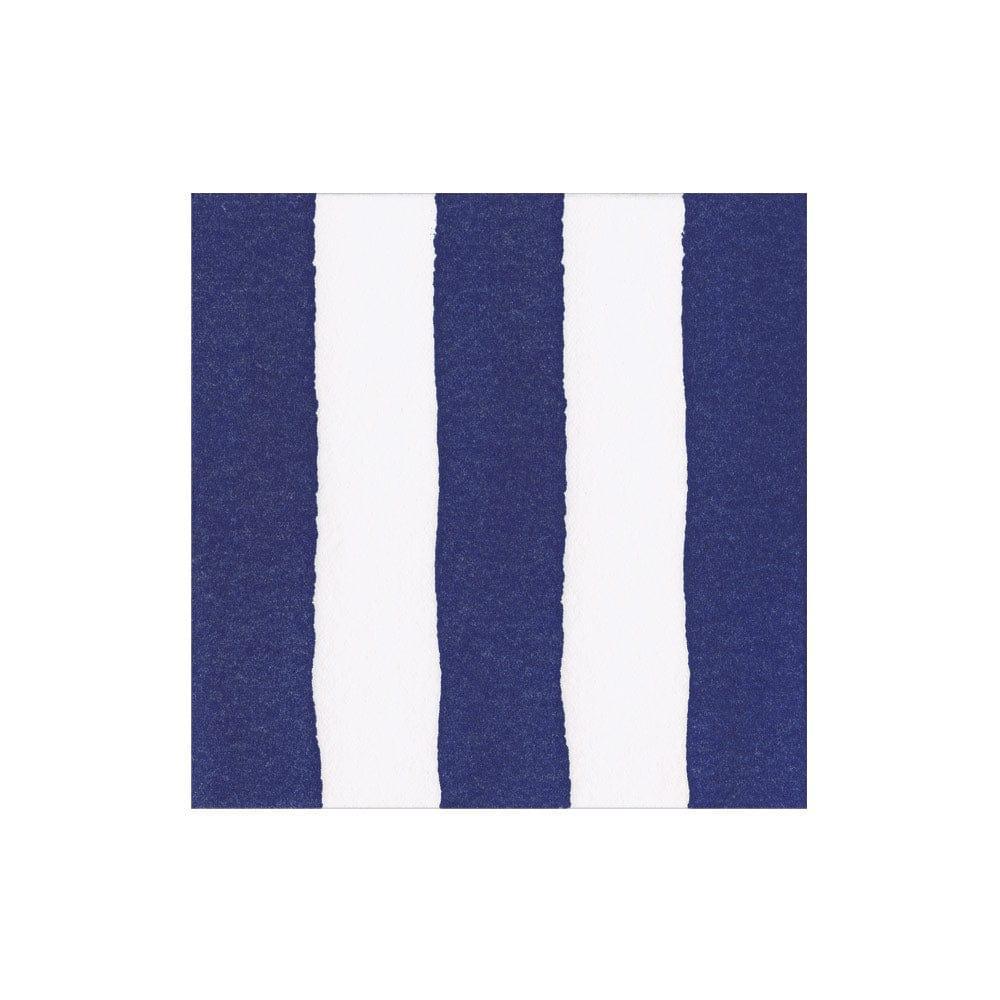 Cafe Stripe Navy Paper Linen Cocktail Napkins