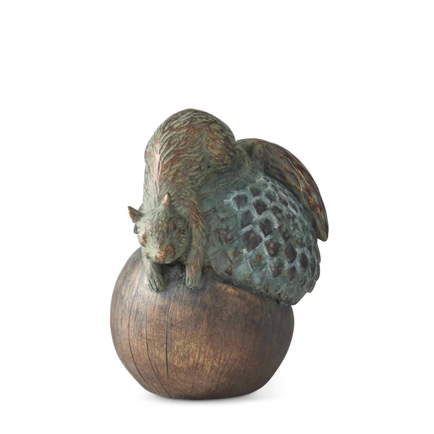 Patina Copper Squirrel on Acorn