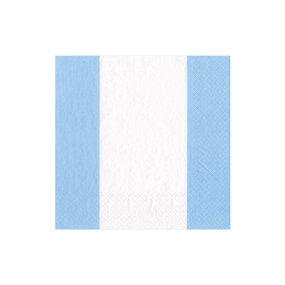 Light Blue Bandol Stripe Paper Cocktail Napkins
