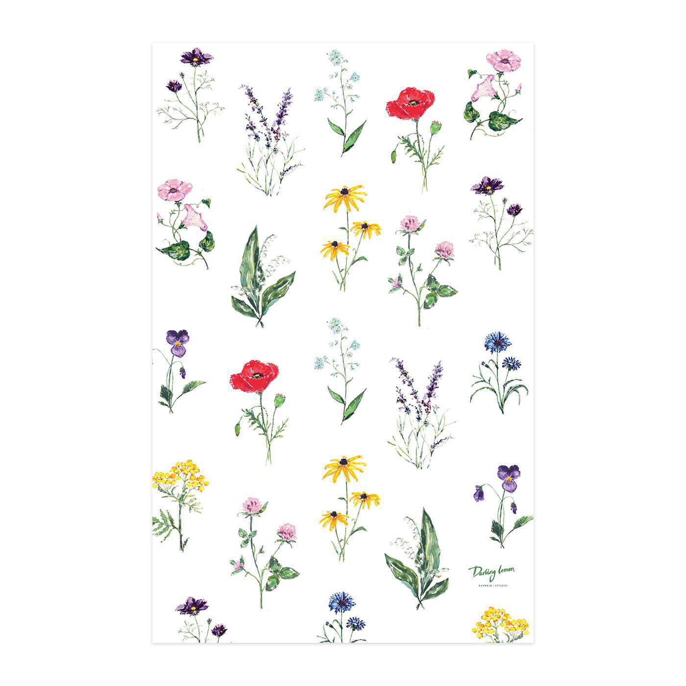 Wild Flowers Tea Towel