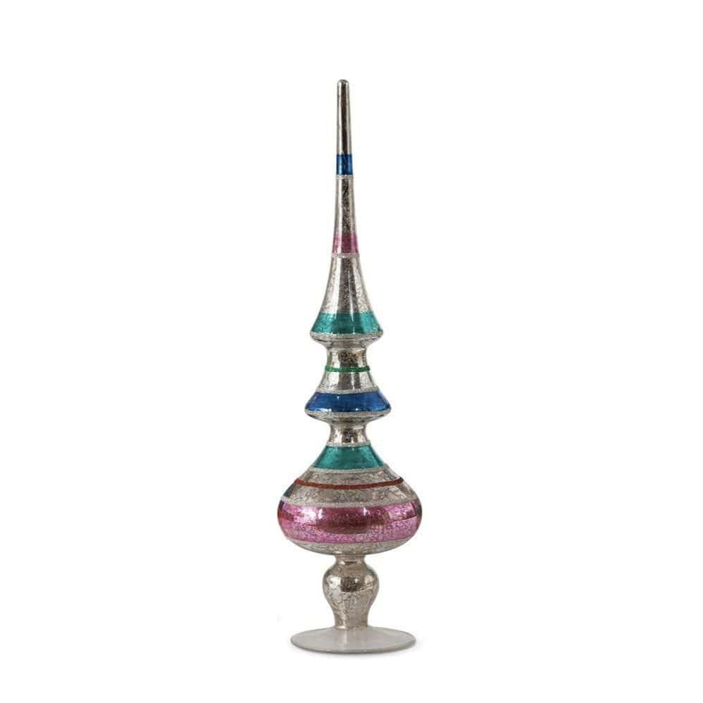 Retro Stripe Tabletop Glass Finial