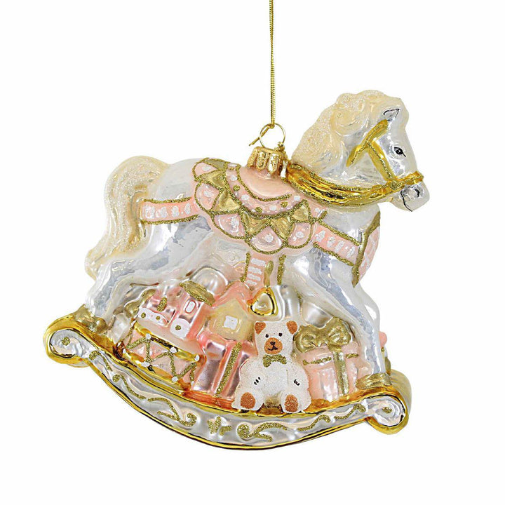 Fancy Rocking Horse with Gifts - Pink Ornament | Huras Family