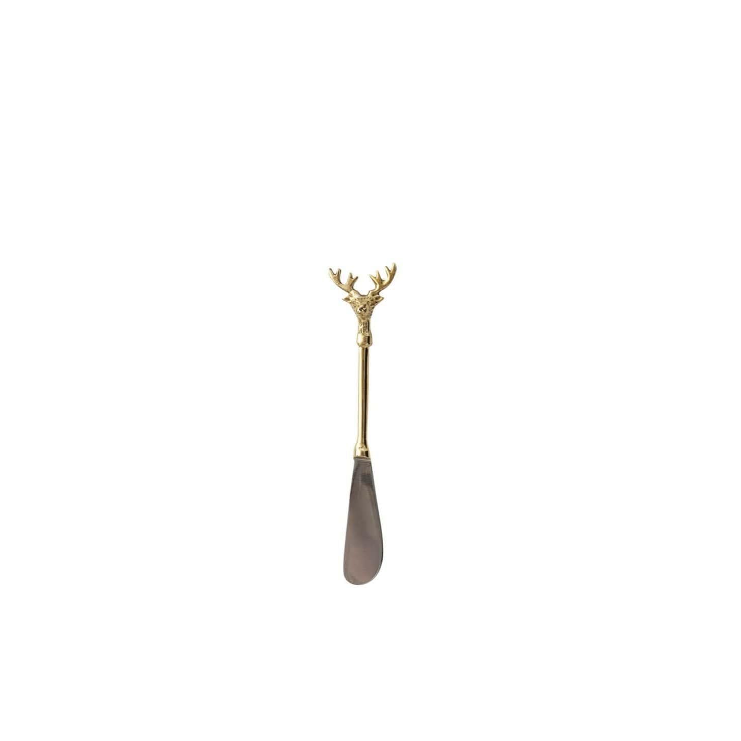 Stainless Steel and Brass Reindeer Canapé Knife