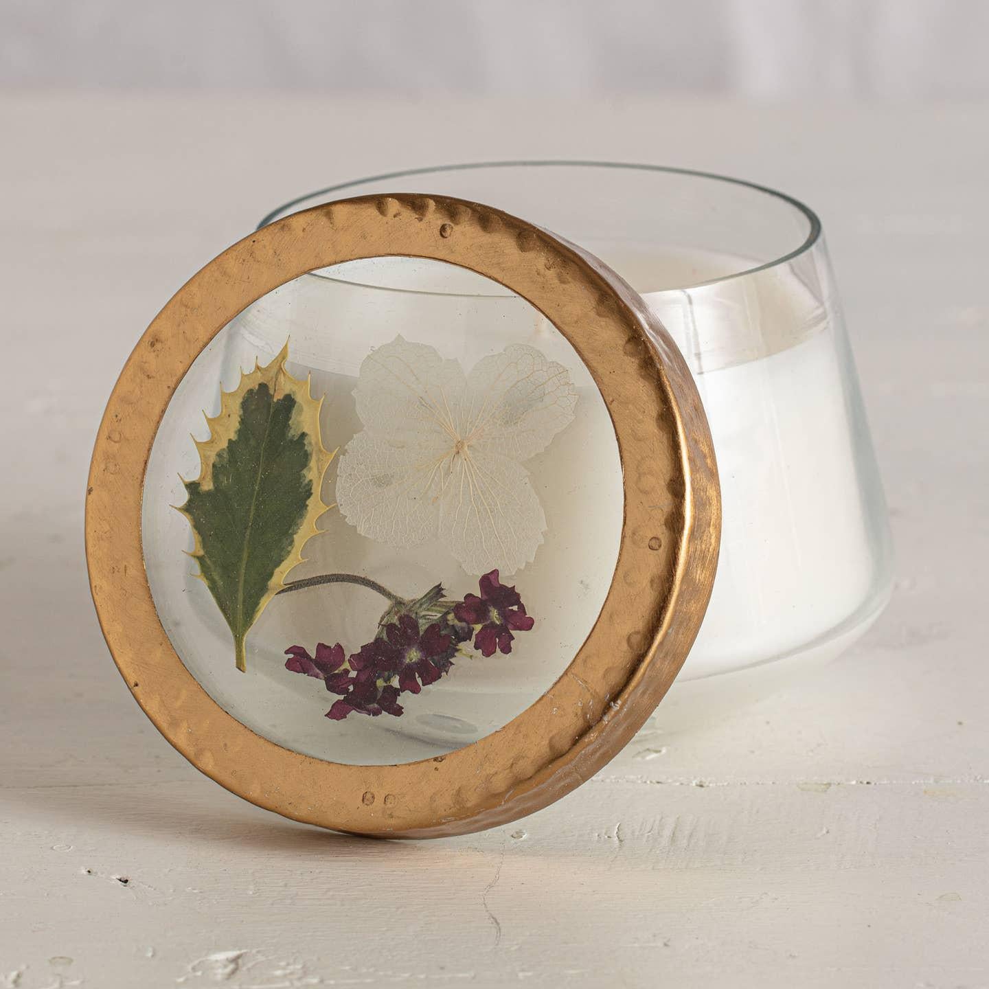 Winterberry Frost Pressed Floral Candle
