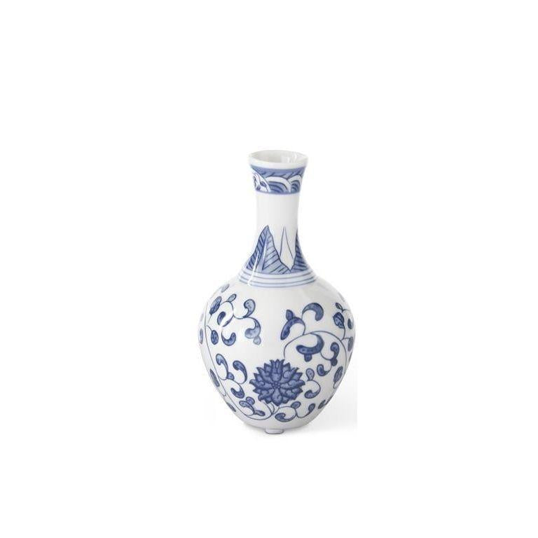 Blue & White Chinoiserie Mini Bud Vase