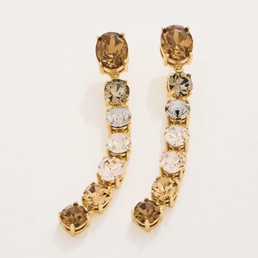 Linear Bronze Gem Earrings
