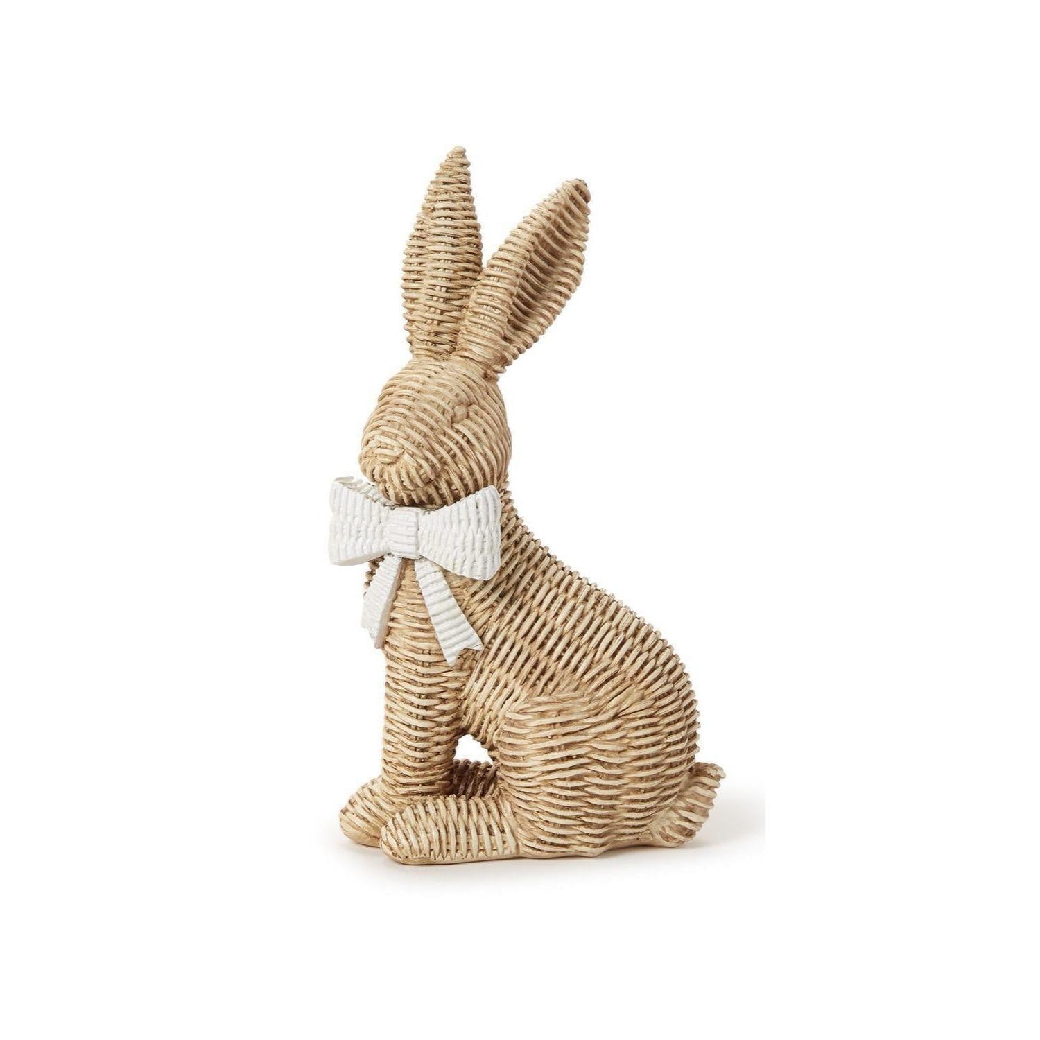 Wicker Weave Pattern Sitting Bunny
